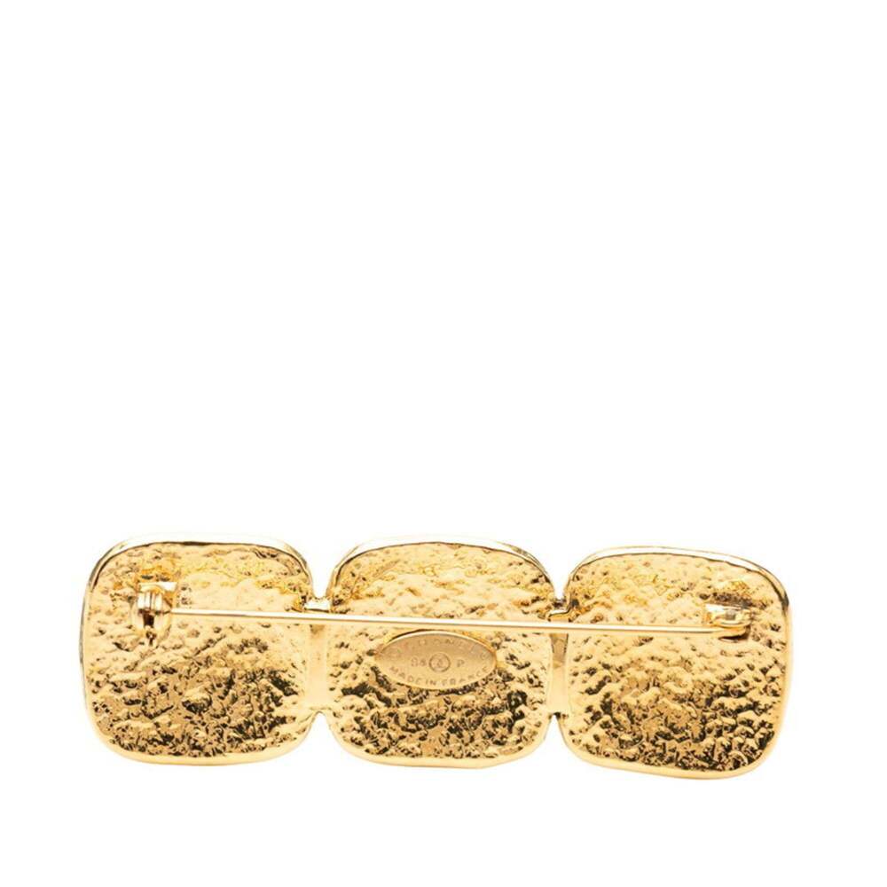 CHANEL Authentic Vintage Gold Logo Brooch - Picture 3 of 3